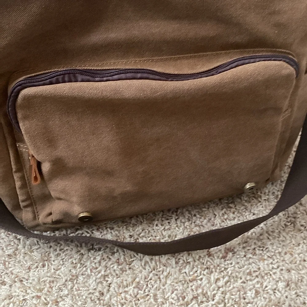 S-ZONE Canvas Leather Messenger Travel Bag NWOT